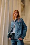 Farm Rio Denim Cornely Buttoned Embroidered Jacket In Blue