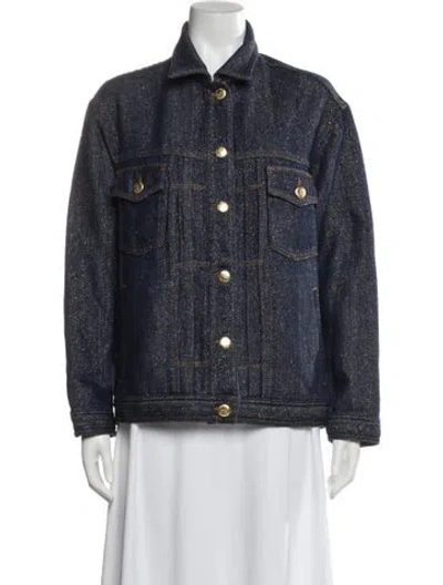 Pre-owned Farm Rio Denim Jacket In Blue