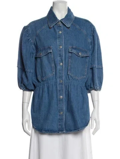 Pre-owned Farm Rio Denim Jacket In Blue