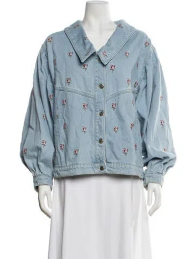 Pre-owned Farm Rio Denim Jacket In Blue