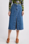 Farm Rio Denim Midi Skirt In Denim