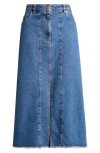 Farm Rio Denim Midi Skirt In Denim
