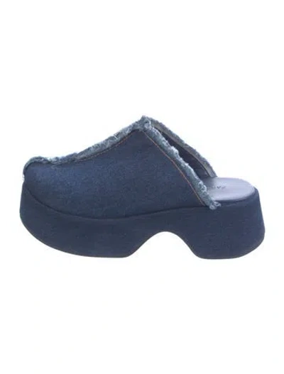 Pre-owned Farm Rio Denim Mules In Blue