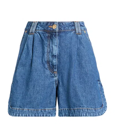 Farm Rio Denim Shorts In Blue