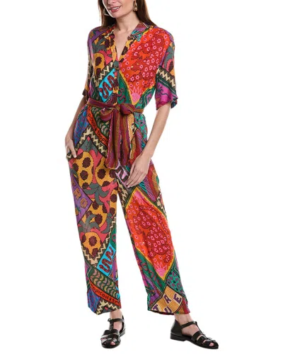 Farm Rio Dotted Patch Scarf Uni Jumpsuit In Multi