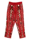 Farm Rio Drawstring-waist Patterned Trousers In Red