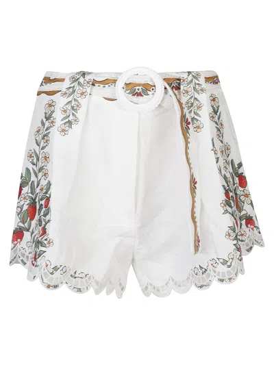 Farm Rio Dreamy Mini Shorts In White