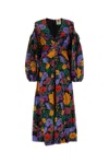 Farm Rio Printed Cotton Bucolic Garden Dress In Multi