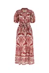 Farm Rio Tropical Cameo Belted Maxi Dress In Off White In White