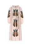 Farm Rio Pastel Pink Linen Blend Dress In Pink