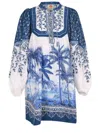 Farm Rio Palm Tree Print Mini Beach Dress
