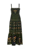 Farm Rio Flowers Arch Black Sleeveless Maxi Dress Flowers Arch Black In Green