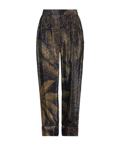Farm Rio Elastic Waist Casual Pants In Black
