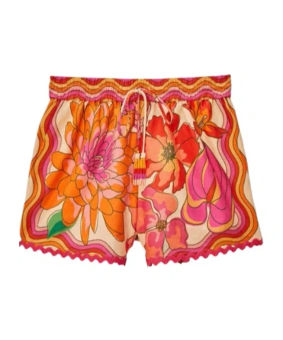 Farm Rio Elastic Waist Shorts In Multi
