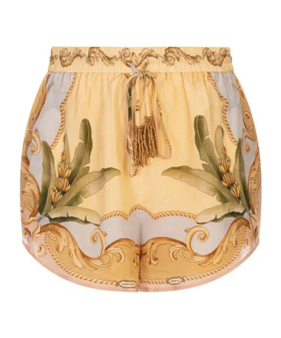 Farm Rio Elastic Waist Shorts In Multi