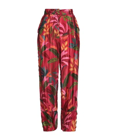 Farm Rio Elasticised Waist Casual Trouser In Red