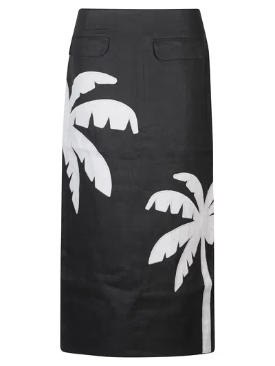 Farm Rio Elegant Tree Skirt With Patch Pockets And Invisible Zip In Black