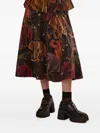 Farm Rio Elephant-print Midi Skirt In Multi