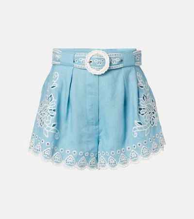 Farm Rio Romantic Richelieu Bermuda And Short Light Blue