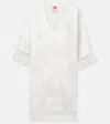 Farm Rio Embroidered Cotton-blend Minidress