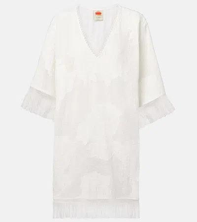 Farm Rio Embroidered Cotton-blend Minidress