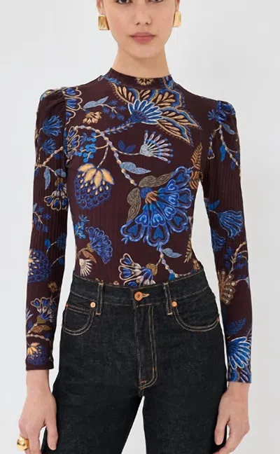 Farm Rio Embroidered Garden Bodysuit In Brown