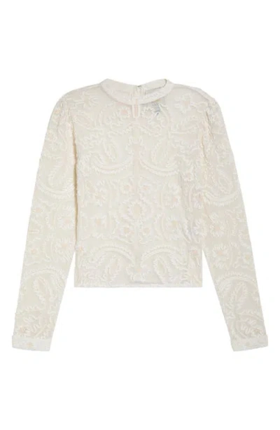 FARM RIO FARM RIO EMBROIDERED LACE SWEATER