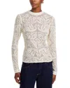 Farm Rio Embroidered Lace Sweater In White