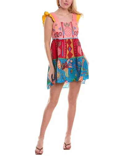 Farm Rio Embroidered Mini Dress In Multi