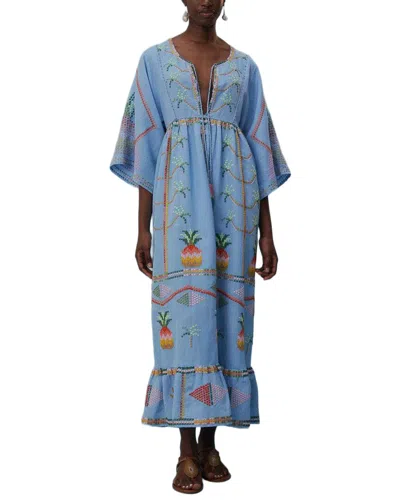 Farm Rio Embroidered Pineapple Cover-up In Blue