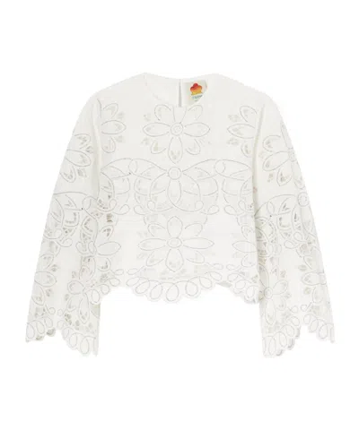 Farm Rio Embroidered Shirt In White
