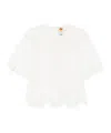 Farm Rio Embroidered Short Sleeve Top In White