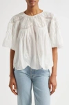 Farm Rio Embroidered Short Sleeve Top