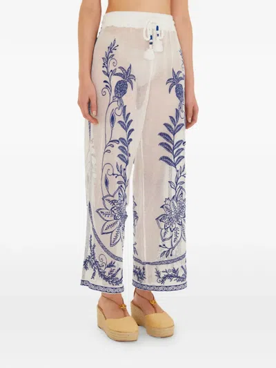Farm Rio Embroidery Trousers In Multi
