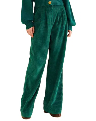 Farm Rio Emerald Corduroy Pants In Green