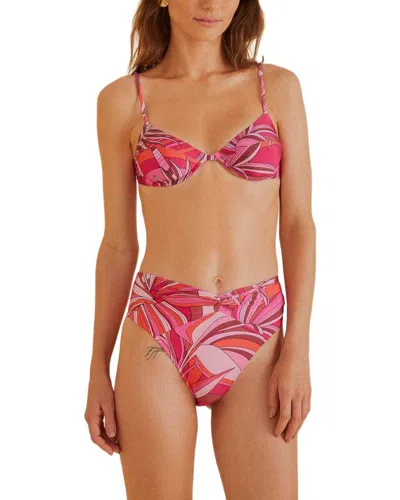 Farm Rio Endless Summer High Waist Bikini Bottom In Pink