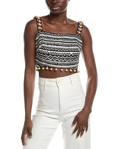 FARM RIO ENDLESS SUMMER LINEN CROP TOP