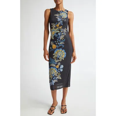 Farm Rio Endless Summer Sleeveless Midi Dress In Navy/placeholder