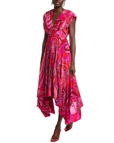 Farm Rio Endless Summer V Neckline Midi Dress In Red