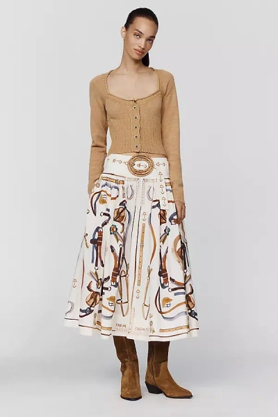 Farm Rio Equestrian Scarf Maxi Skirt In Multi