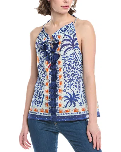 Farm Rio Eyelet Patch Beaded Mini Dress In Multi