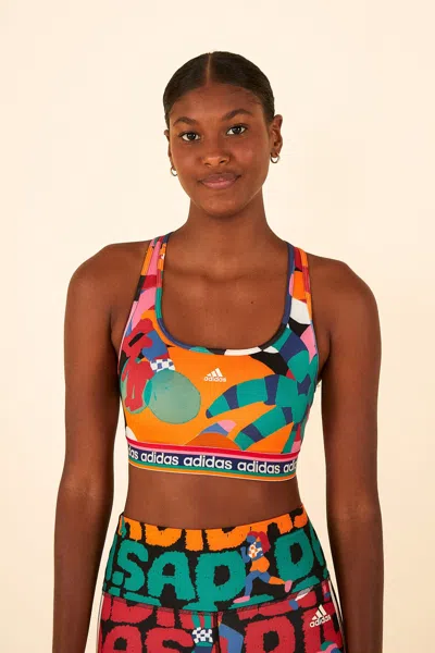 Farm Rio Farm Medium-support Bra Bold Green / Better Scarlet In Multi