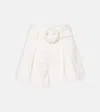 Farm Rio Festone High-rise Cotton Shorts In White