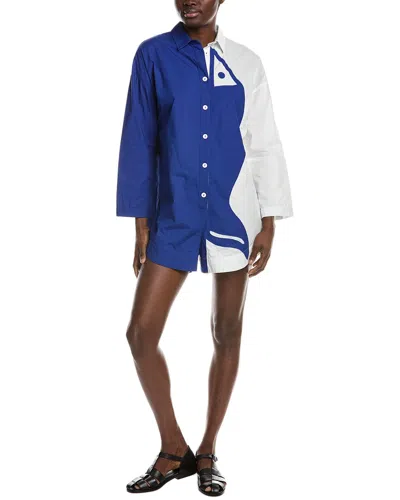 Farm Rio Fish Cutwork Romper In White
