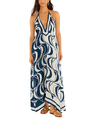 Farm Rio Fish Detail Scarf Dress Swim Cover-up In Multi