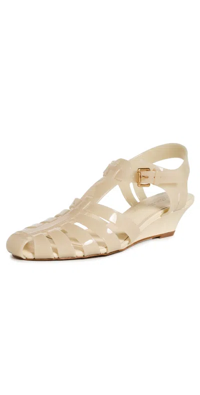 Farm Rio Fisherman Jelly Kitten Wedges Ivory In Brown