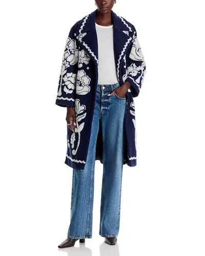 Farm Rio Fleece Robe Coat In Multi