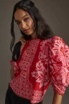 Farm Rio Flora Tapestry Blouse In Multicolor