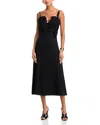 Farm Rio Lace-embellished Slip Dress In Black