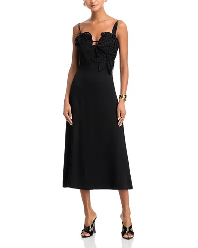 FARM RIO FLORAL ACCENT DRESS